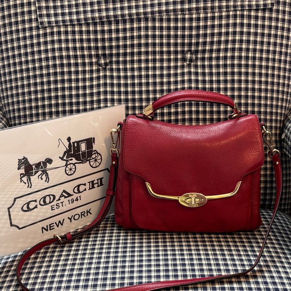 Coach Handbags - Coach Madison Sadie red top handle satchel